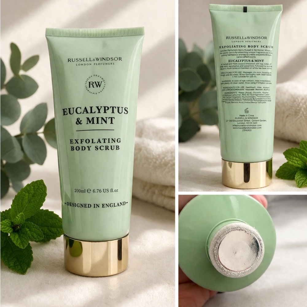 Eucalyptus & Mint Exfoliating Body Scrub — Light Green